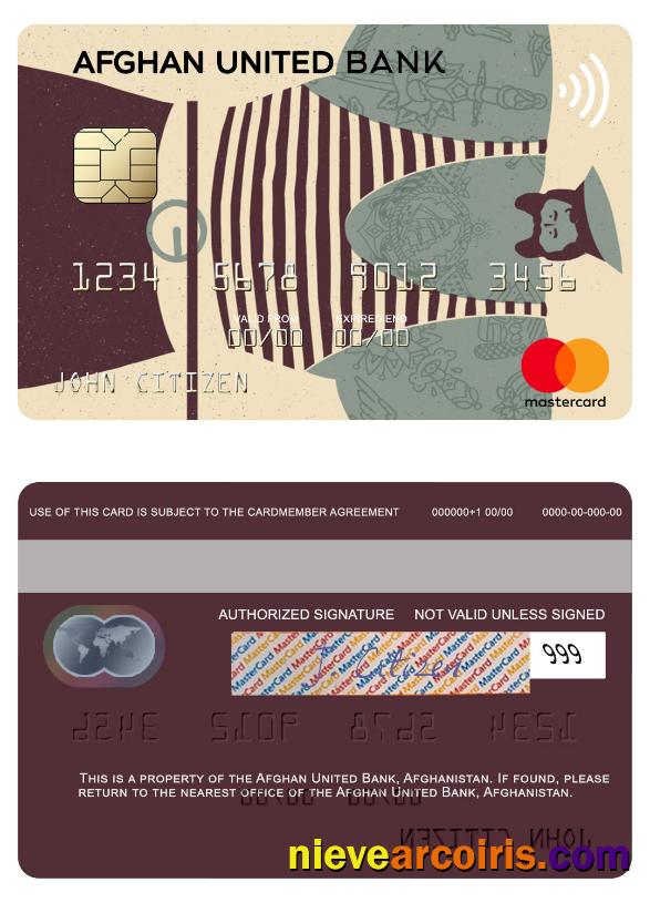 Afghanistan United Bank mastercard